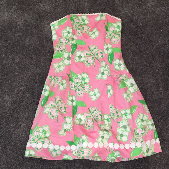 Lilly Pulitzer Dresses & Skirts - Lilly P Jordan strapless dress Pretty Pink tootie